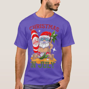 Santa Christmas in July Tropical Hawaii Summer Sur T-Shirt
