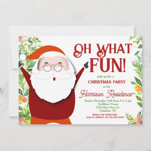 Santa Christmas Invitation, Oh what fun! Invitation