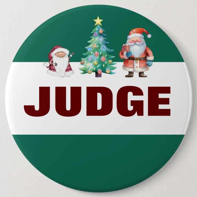 Santa Christmas Judge 6 Cm Round Badge (Front)