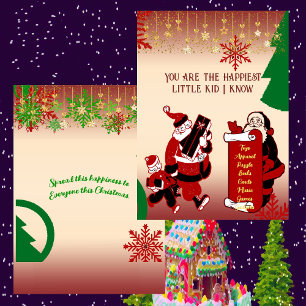 Santa Christmas List Naughty Kid Snowflakes Decor
