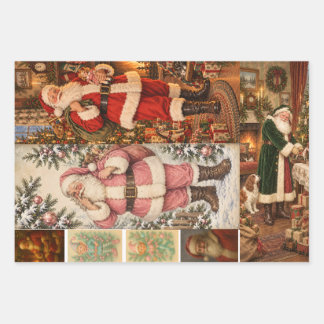 Santa Christmas Masterboard Decoupage  Wrapping Paper Sheet