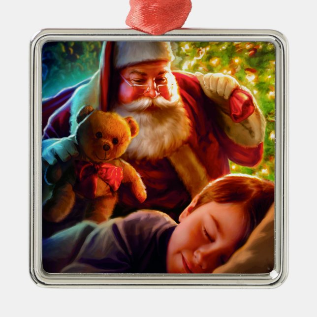 Santa Christmas Metal Tree Decoration (Front)
