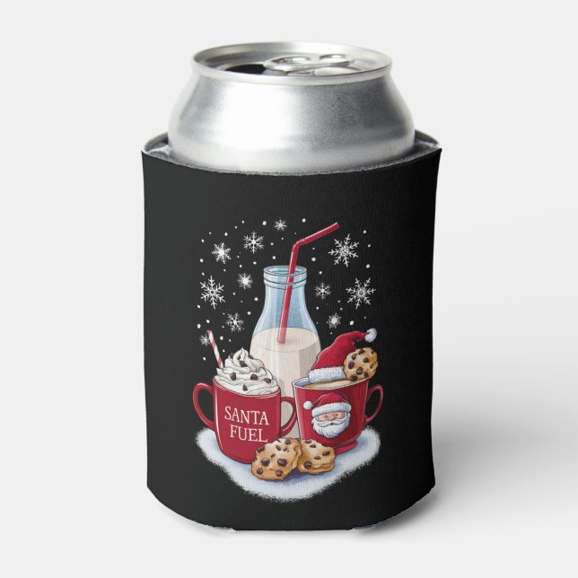 Santa Christmas Milk and Cookies Latte Family Xmas Can Cooler (Can Front)