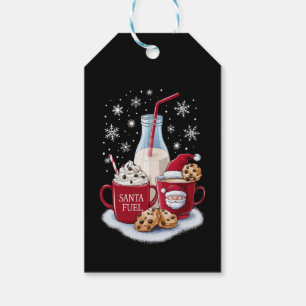Santa Christmas Milk and Cookies Latte Family Xmas Gift Tags
