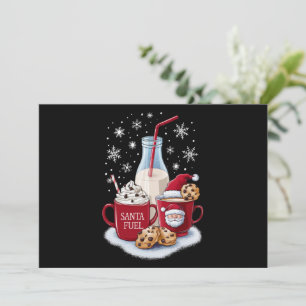 Santa Christmas Milk and Cookies Latte Family Xmas Holiday Card