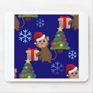 santa christmas monkey emoji mouse mat