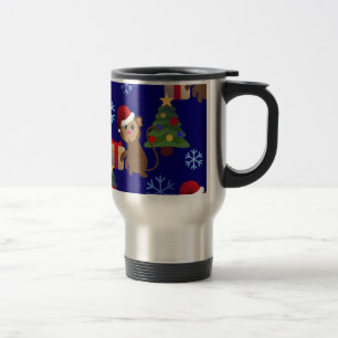 santa christmas monkey emoji travel mug