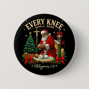 Santa Christmas Nativity Scene Xmas Every Knee Sha 6 Cm Round Badge