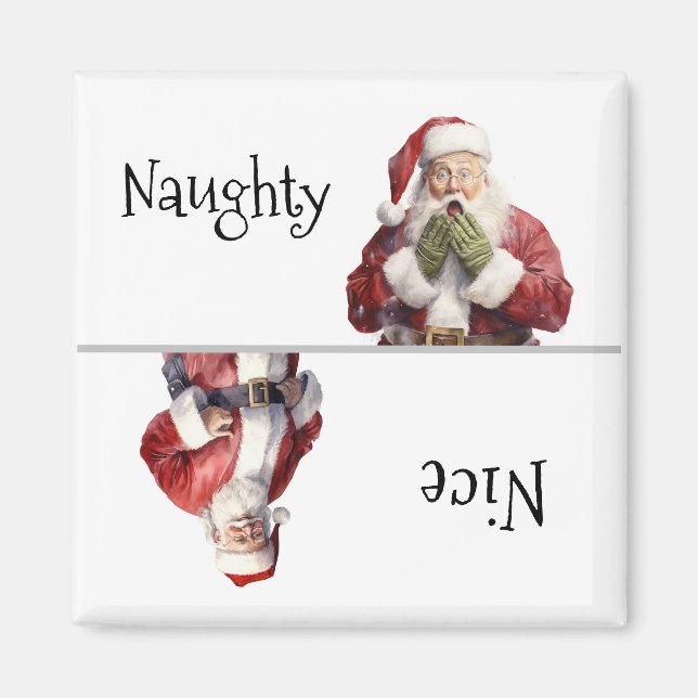 Santa Christmas Naughty Nice Magnet (Front)