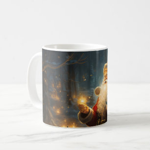 Santa Christmas Night Snowy Forest Coffee Mug