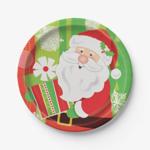 Santa Christmas paper plates