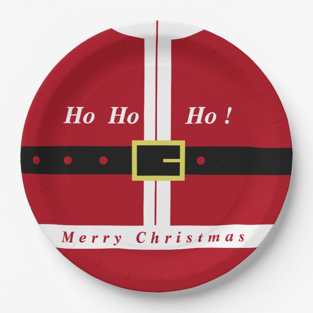 Santa Christmas Paper Plates (Front)