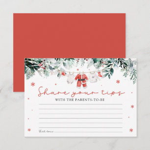 Santa Christmas Parenting Tip Jar Baby Shower Game Enclosure Card