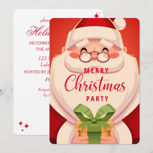 Santa Christmas Party Invitation (Front/Back)