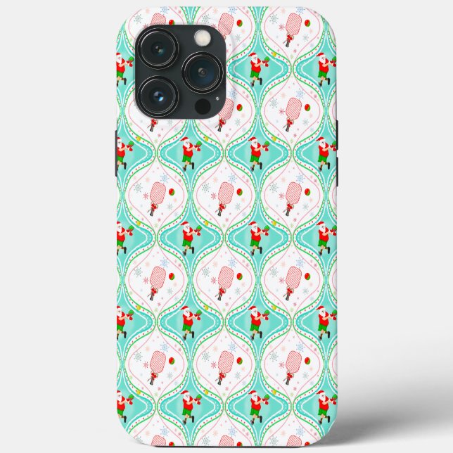 Santa Christmas Pickleball Ogee Pattern Case-Mate iPhone Case (Back)