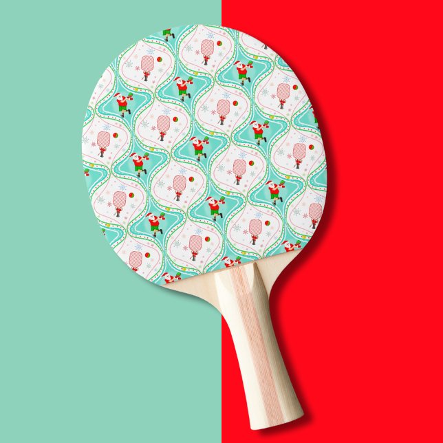  Santa Christmas Pickleball Ogee Pattern  Ping Pong Paddle (Creator Uploaded)