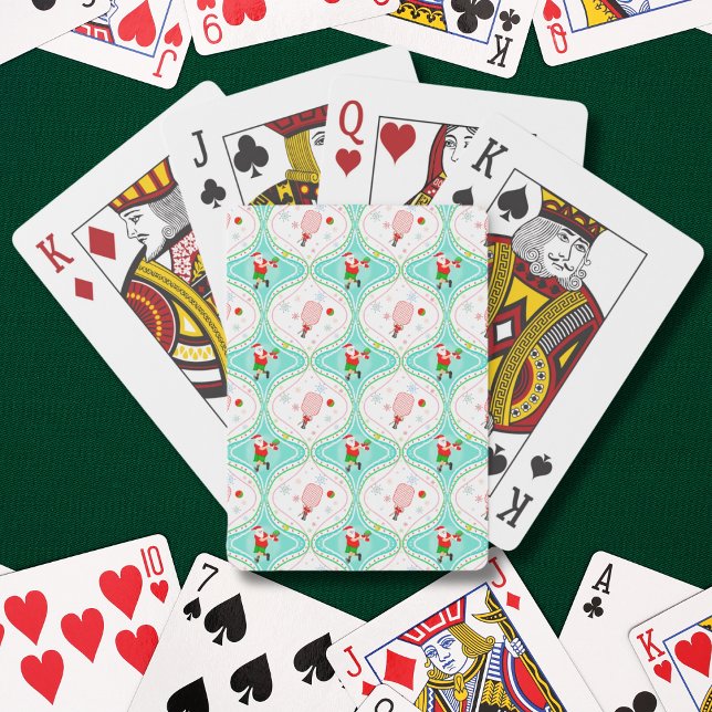 Santa Christmas Pickleball Ogee Pattern Playing Cards (Creator Uploaded)