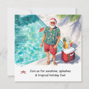 Santa Christmas Pool Party Invitation 