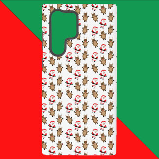Santa Christmas Reindeer Pattern White Samsung Galaxy Case