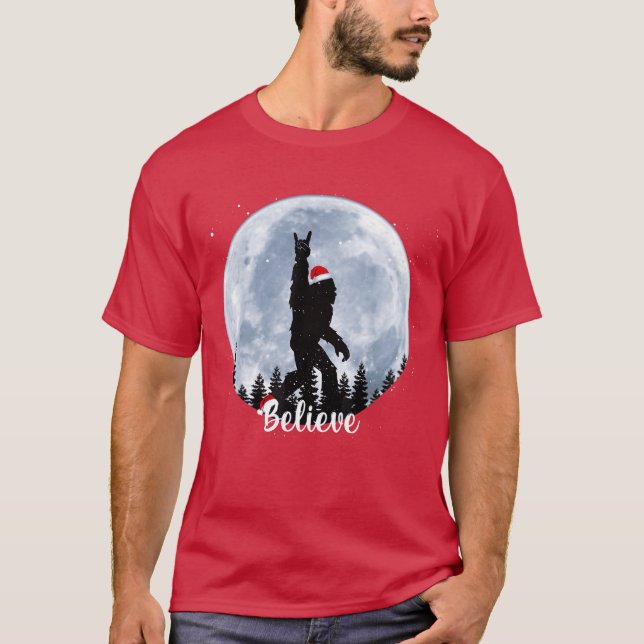 Santa Christmas Rock Sasquatch Xmas girl T-Shirt (Front)