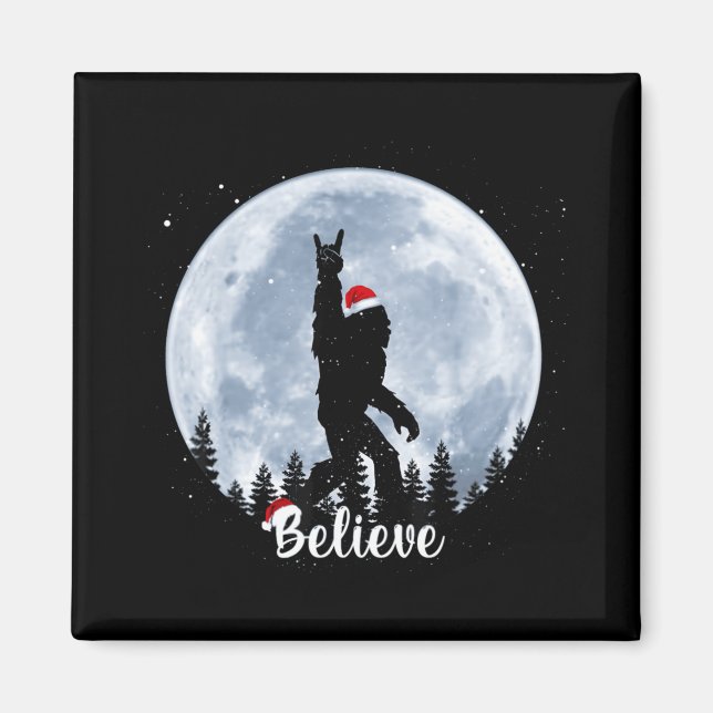 Santa Christmas Rock Sasquatch Xmas Girl T Shirt  Magnet (Front)
