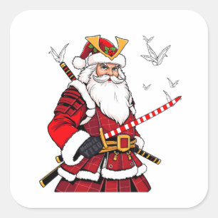 Santa Christmas Santa Claus Japanese Art Samurai Square Sticker