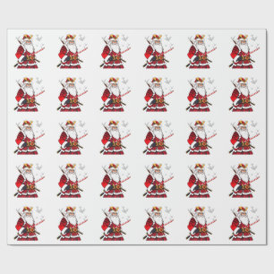 Santa Christmas Santa Claus Japanese Art Samurai  Wrapping Paper