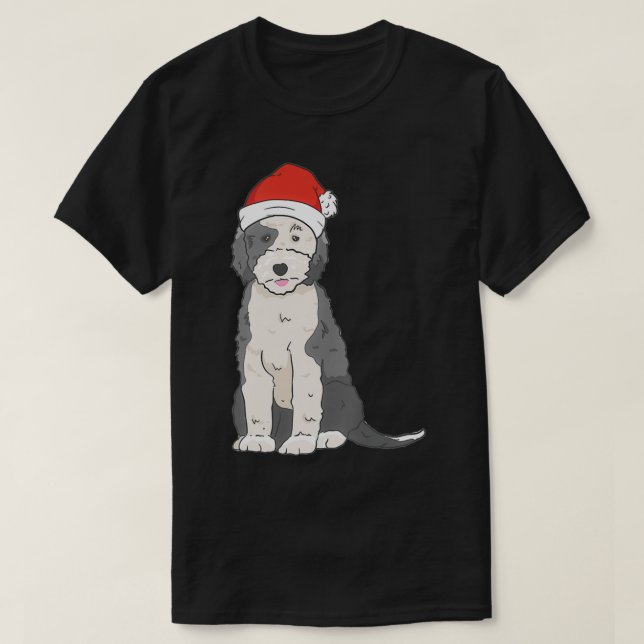Santa Christmas Sheepadoodle  T-Shirt (Design Front)