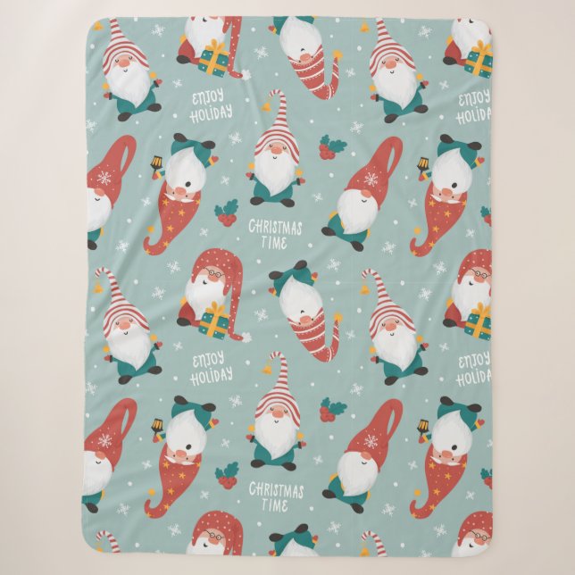 Santa Christmas Sherpa Blanket (Front)