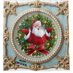 Santa Christmas  Shower Curtain