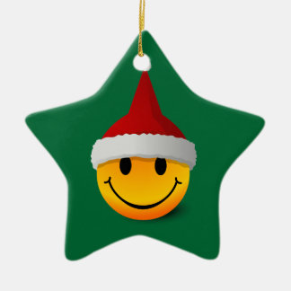 Santa Christmas Smiley Emoticon Ceramic Tree Decoration