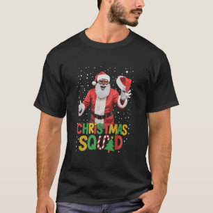 Santa Christmas Squad Black African American T-Shirt