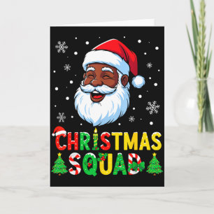 Santa Christmas Squad Black Men African American F Card
