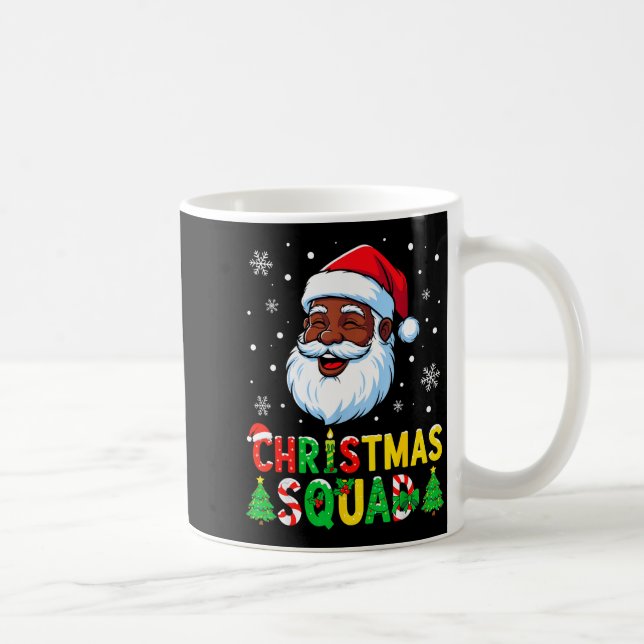 Santa Christmas Squad Black Men African American F Coffee Mug (Right)