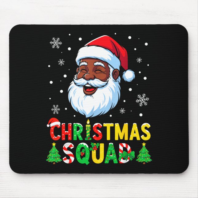 Santa Christmas Squad Black Men African American F Mouse Mat (Front)