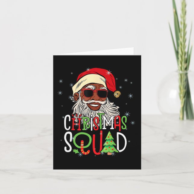 Santa Christmas Squad Black Men African American P Card (Front)