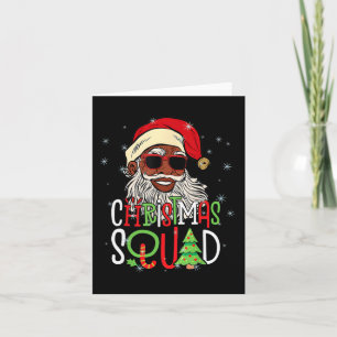 Santa Christmas Squad Black Men African American P Card