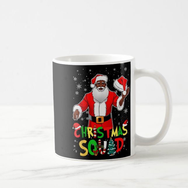 Santa Christmas Squad Black Men African American P Coffee Mug (Right)