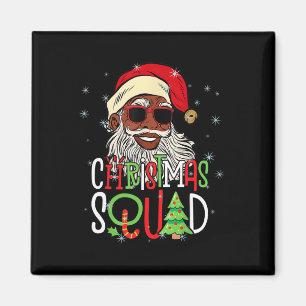 Santa Christmas Squad Black Men African American P Magnet