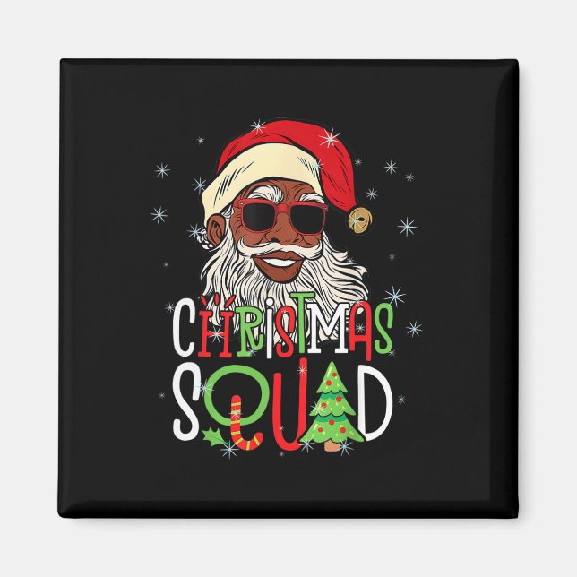 Santa Christmas Squad Black Men African American P Magnet (Front)