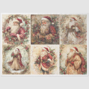 Santa Christmas Squares Tissue Paper