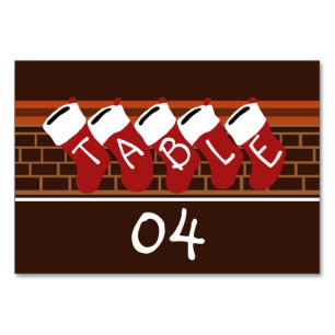 Santa Christmas Stockings Number Table Number