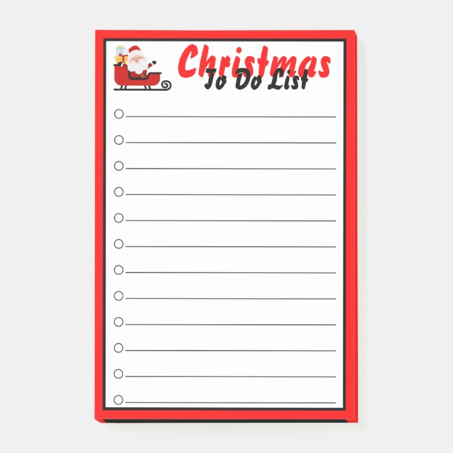 Santa Christmas To Do List Post-it Notes (Front)