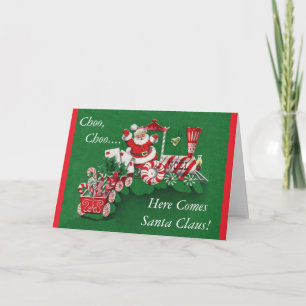 Santa Christmas Train Holiday Card
