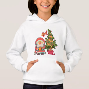 Santa Christmas tree, cat Pixelart, Pixel Art