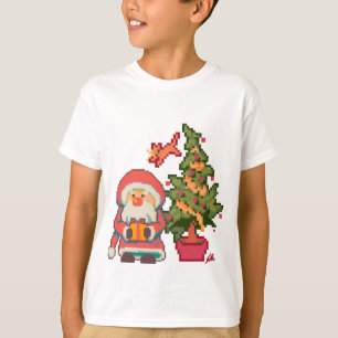 Santa Christmas tree, cat Pixelart, Pixel Art T-Shirt