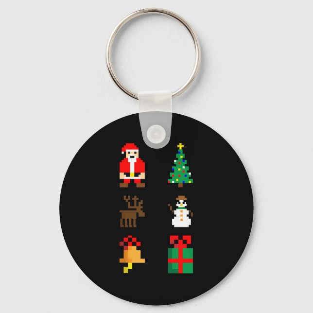 Santa Christmas Tree Deer Snowman Bell Gift Xmas X Key Ring (Front)