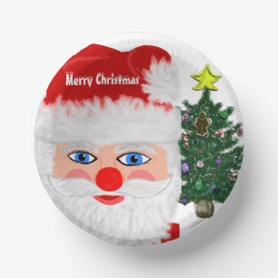 Santa Christmas Tree Paper Plate