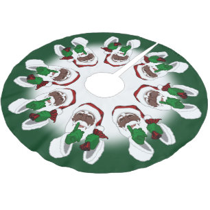 Santa Christmas Tree Skirt Black Santa Decor