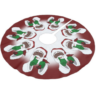 Santa Christmas Tree Skirt Black Santa Decor